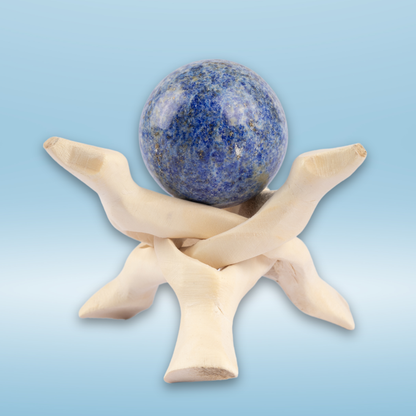 35mm-45mm Lapis Lazuli Sphere with Wooden Stand, Healing Crystal Sphere, Home Crystal Decor, Energy Crystal, Sphere Stand, Crystal Gifts