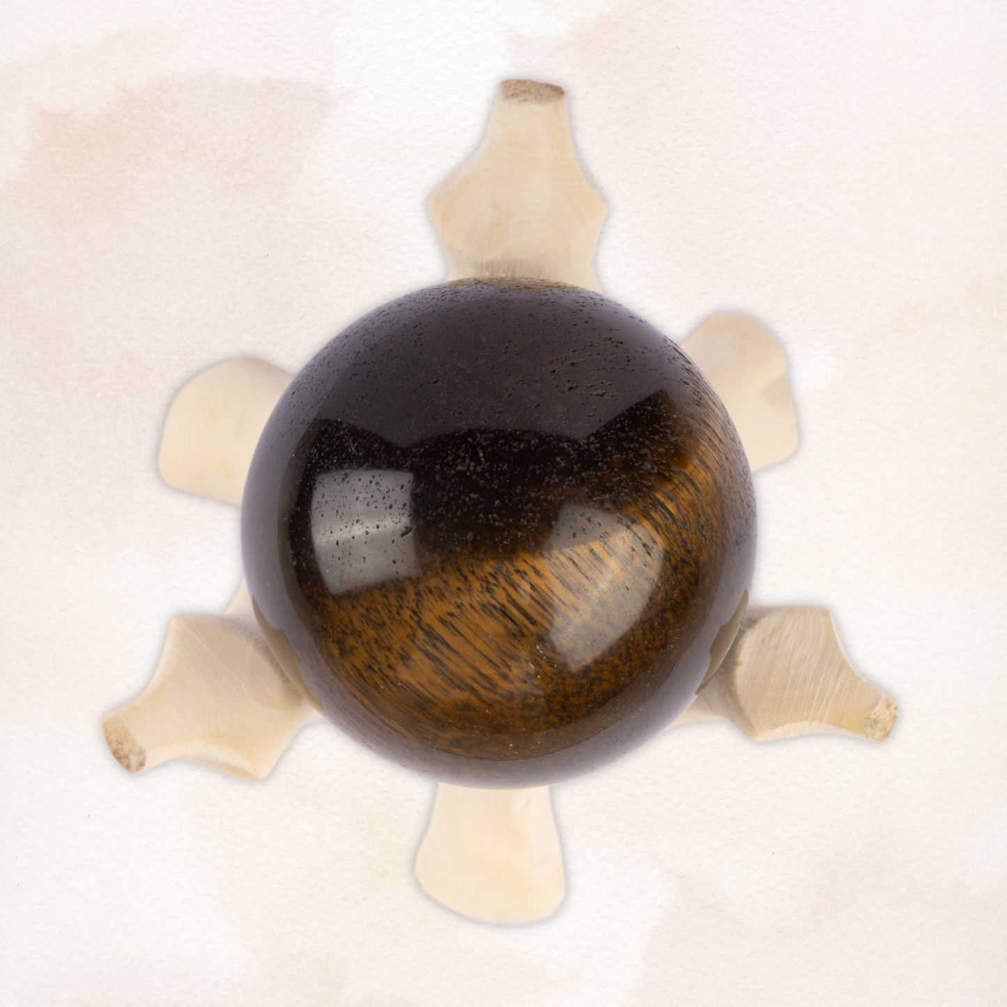 50mm-65mm Tiger's Eye Sphere with Wooden Tripod Stand, Healing Crystal Sphere, Home Crystal Decor, Energy Crystal, Sphere Stand, Crystal Gifts