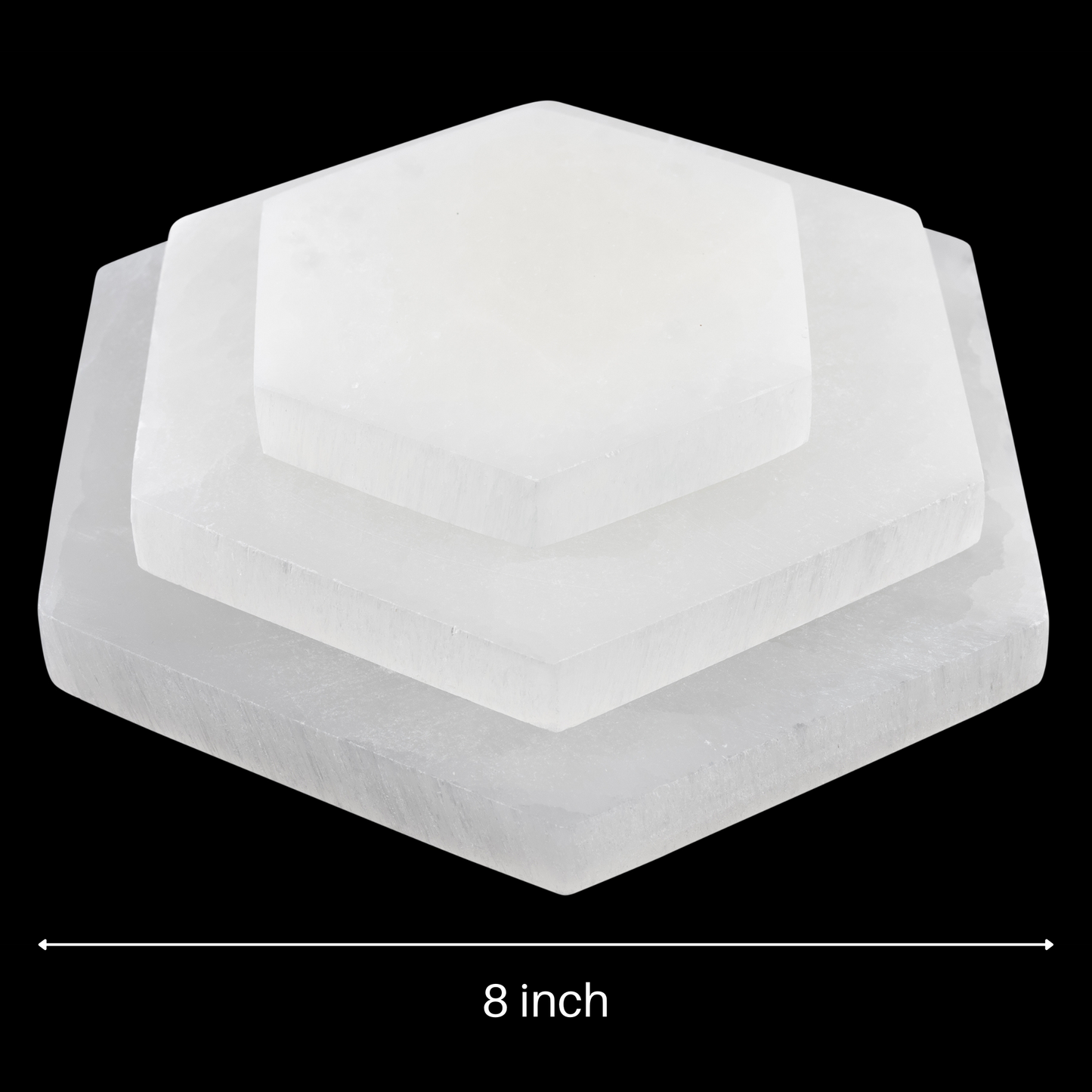 Selenite Charging Plate Hexagon, Selenite Cleansing, Flat Crystal Plate, Selenite Gift, Natural Selenite, Reiki Crystals, Sizes 4", 6", 8"