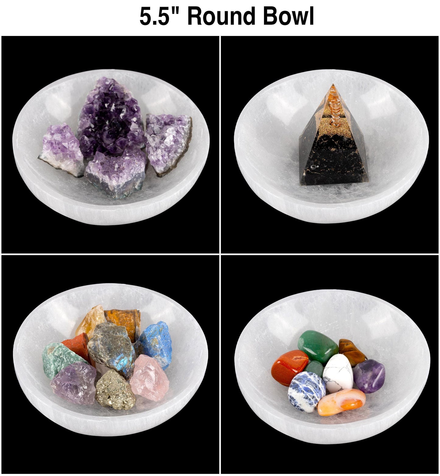 Selenite Charging Bowl, Four Sizes 2.25", 4", 5.5", & 7.5", Selenite Crystal, Meditation Bowl, Reiki, Jewelry Holder, Cleansing Bowl