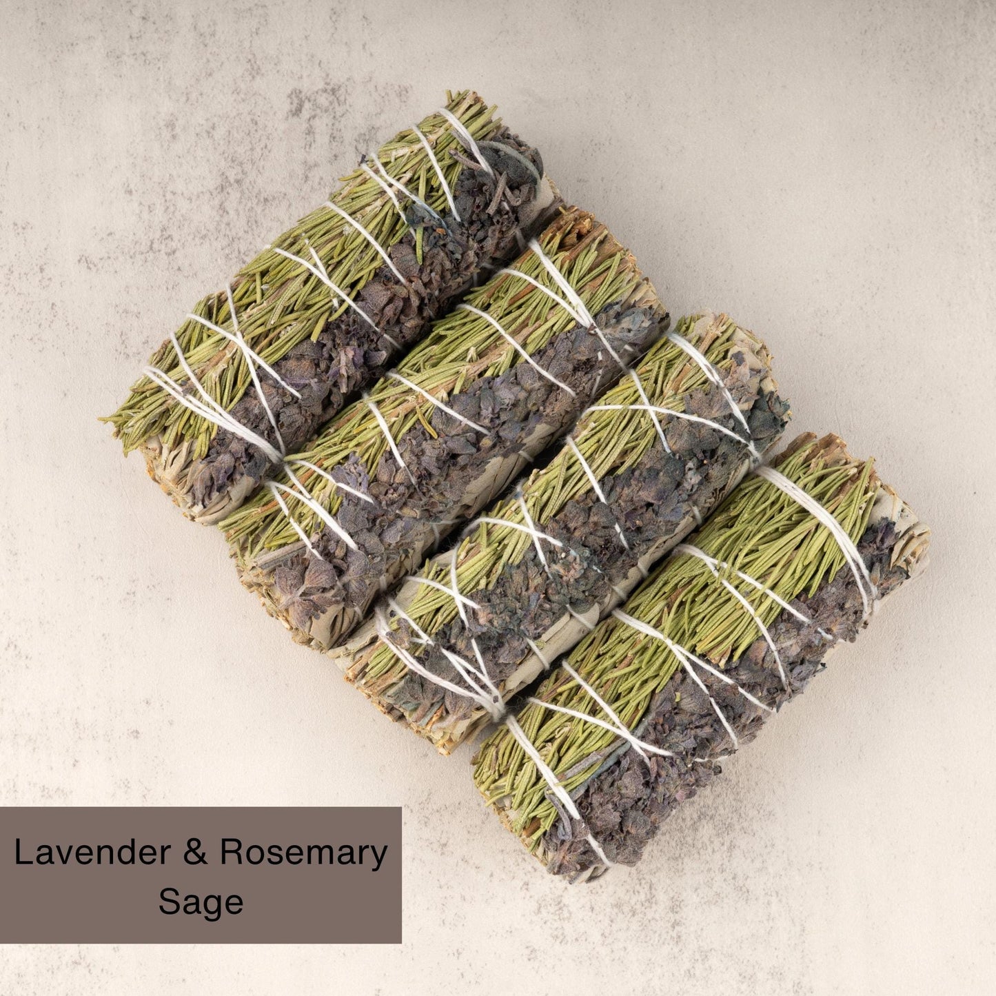 White Sage Lavender and Rosemary Smudge Stick 4", Energy Cleansing Smudging Sticks, Smoke Cleanse Smudging Wand, Home Protection, Purifying