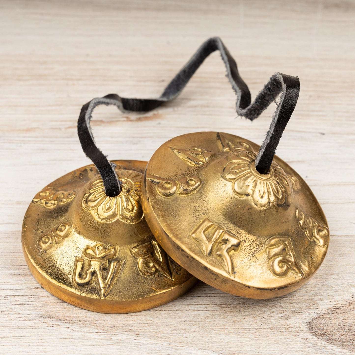 2.3" Tingsha Bell with Blue Case, Om Mani Mantra Design, Sound Healing Meditation Bell, Altar Bell, Energy Cleansing, Spiritual Healing Gift
