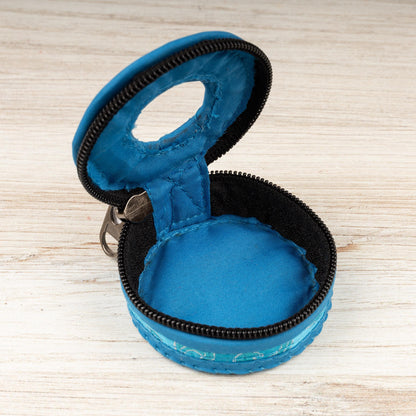 2.3" Tingsha Bell with Blue Case, Om Mani Mantra Design, Sound Healing Meditation Bell, Altar Bell, Energy Cleansing, Spiritual Healing Gift