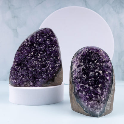 Natural Amethyst Cut Base Healing Crystals, "AAA" Quality Large Amethyst Cluster, Uruguayan Purple Amethyst Geode, Spiritual Home Decor