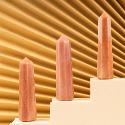 Peach Aventurine Obelisk Point Crystal Tower 2.25-3", Natural Healing Crystals and Stones for Meditation, Reiki, Spiritual Gifts & Decor