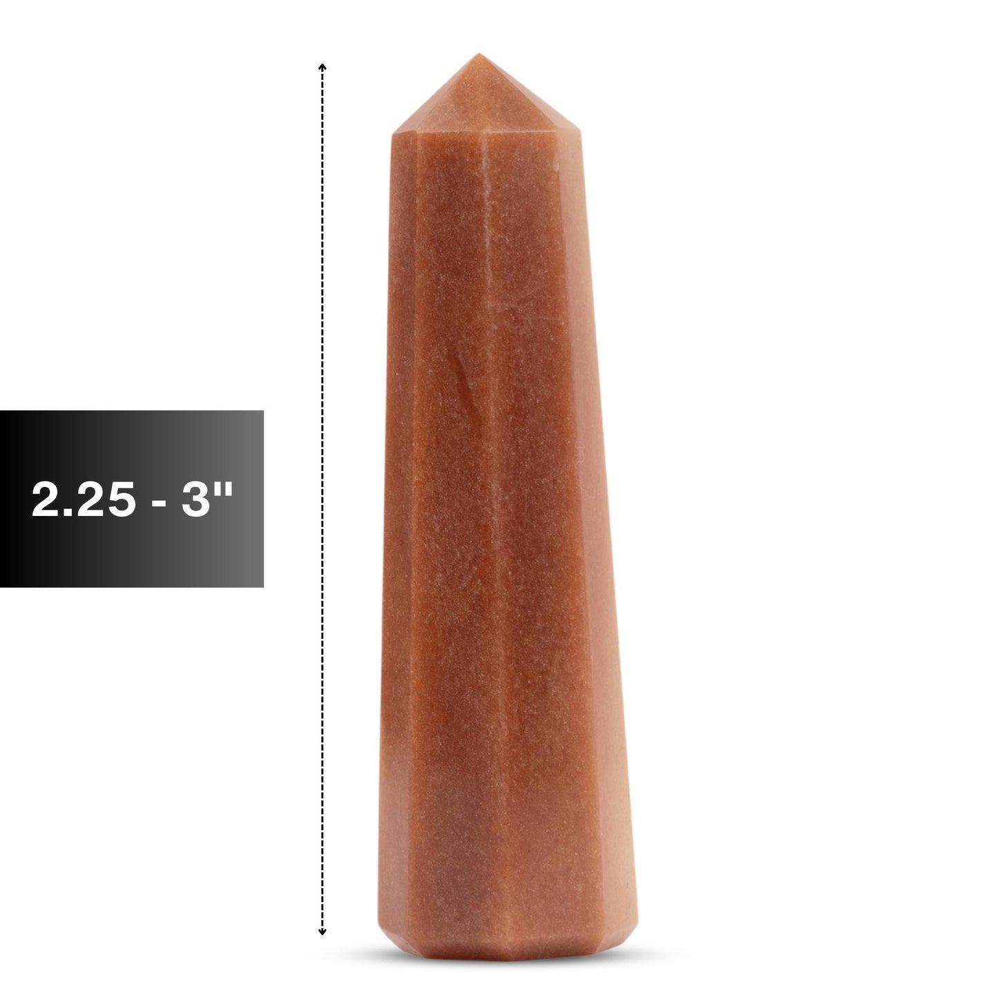 Peach Aventurine Obelisk Point Crystal Tower 2.25-3", Natural Healing Crystals and Stones for Meditation, Reiki, Spiritual Gifts & Decor