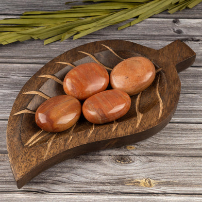 Peach Aventurine Palm Stone Crystal, Natural Healing Stone for Anxiety Relief, Meditation, Polished Puffy Pocket Stone, Spiritual Gift