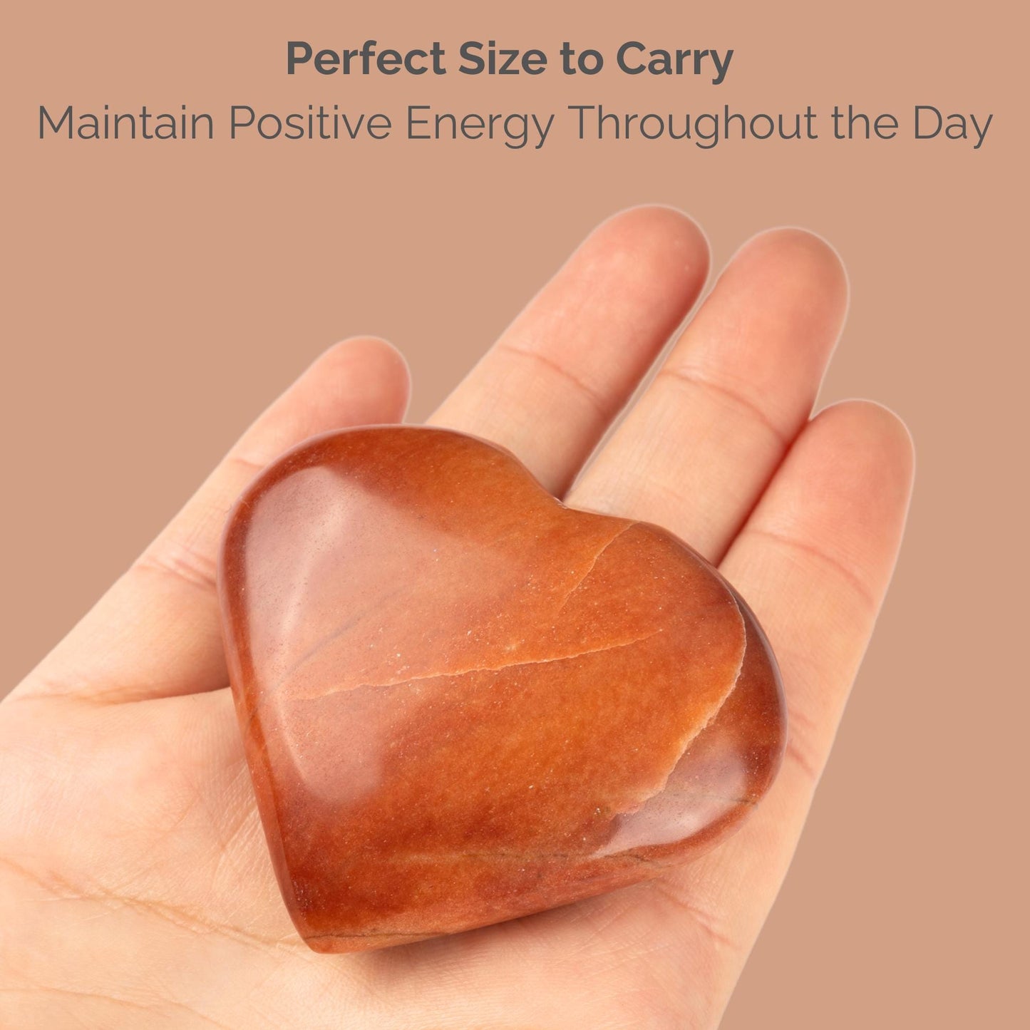 Peach Aventurine Crystal Heart Palm Stone, Natural Healing Stone for Anxiety Relief, Meditation, Polished Puffy Heart Stone, Spiritual Gift
