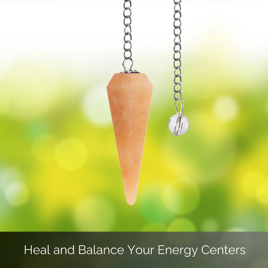 Peach Aventurine Pendulum Crystal, Faceted Pendulum Divination Tools, Dowsing Pendulum Crystal for Energy Work, Crystal Grid & Reiki Healing