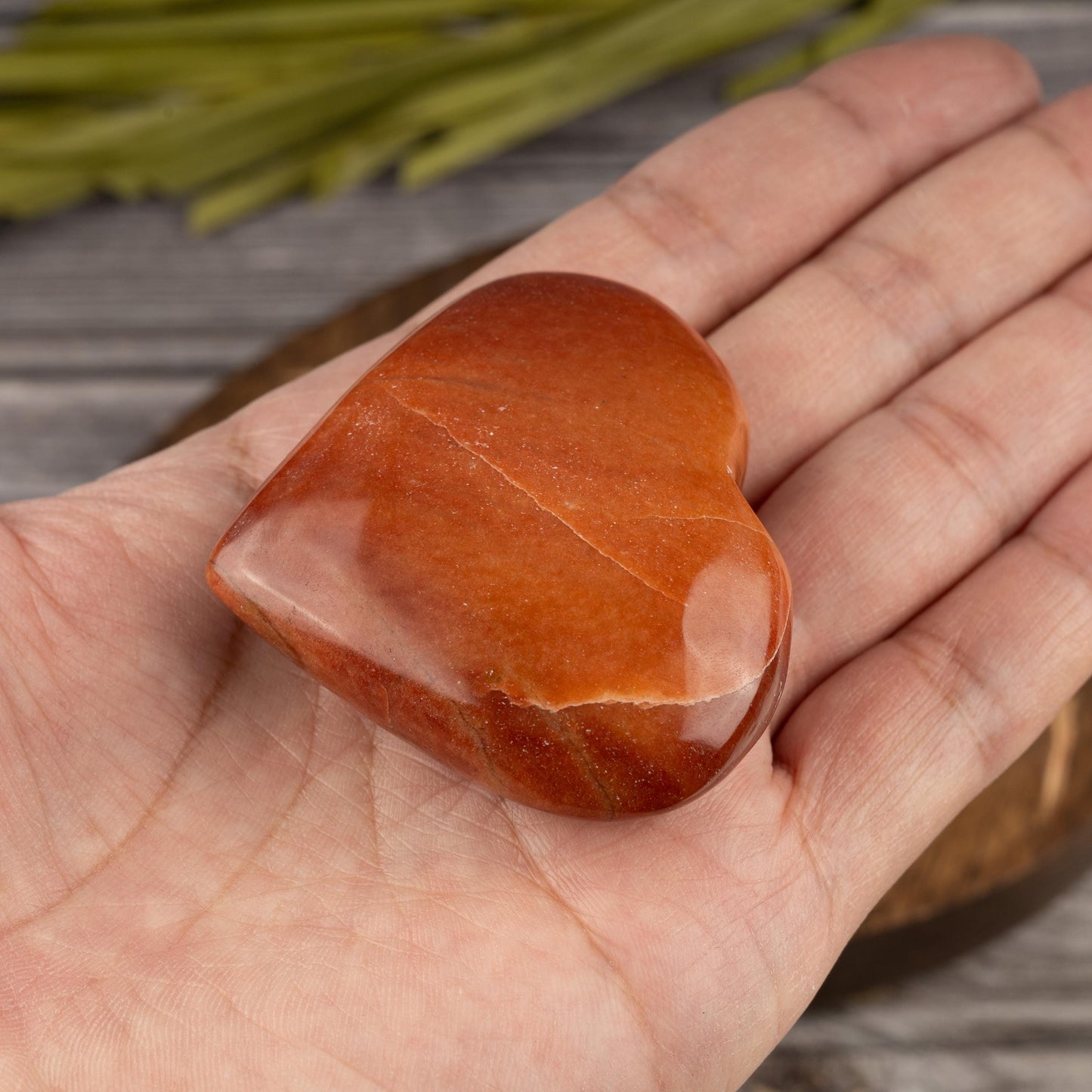 Peach Aventurine Crystal Heart Palm Stone, Natural Healing Stone for Anxiety Relief, Meditation, Polished Puffy Heart Stone, Spiritual Gift