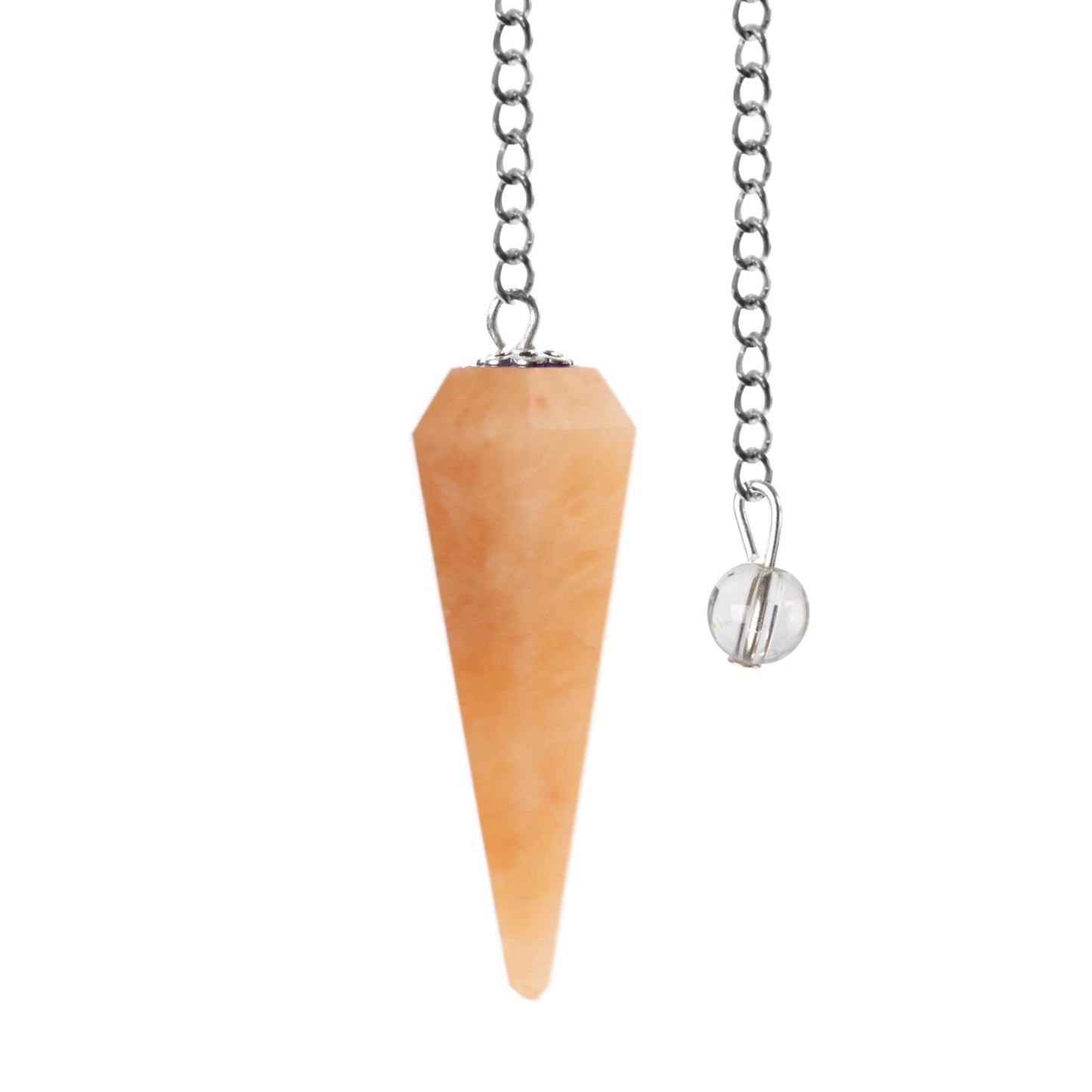 Peach Aventurine Pendulum Crystal, Faceted Pendulum Divination Tools, Dowsing Pendulum Crystal for Energy Work, Crystal Grid & Reiki Healing