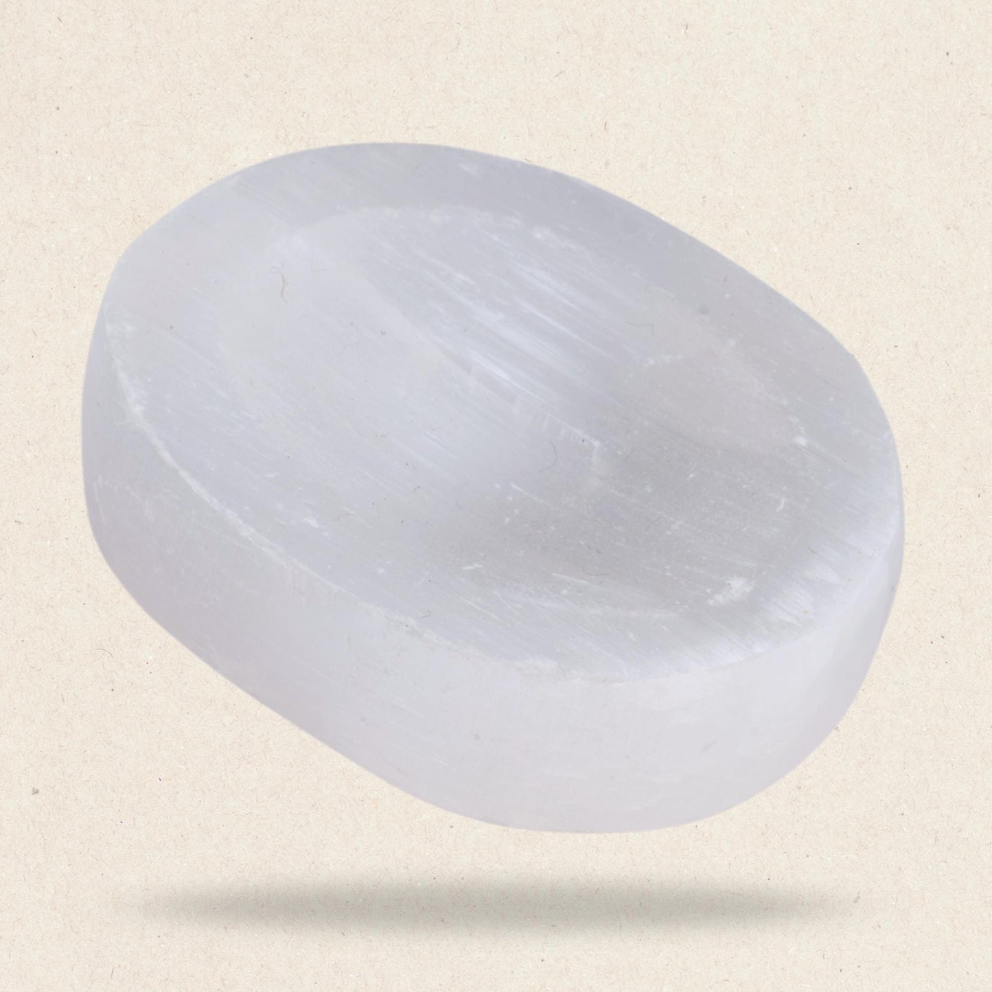 Selenite Crystal Worry Stone for Anxiety Relief, Healing Crystals, Natural Energy Healing Thumb Stone, Perfect Meditation & Spiritual Gift