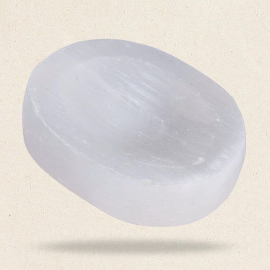Selenite Crystal Worry Stone for Anxiety Relief, Healing Crystals, Natural Energy Healing Thumb Stone, Perfect Meditation & Spiritual Gift