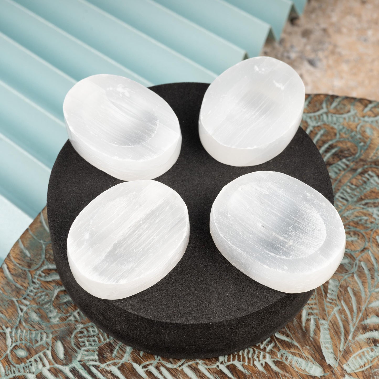 Selenite Crystal Worry Stone for Anxiety Relief, Healing Crystals, Natural Energy Healing Thumb Stone, Perfect Meditation & Spiritual Gift