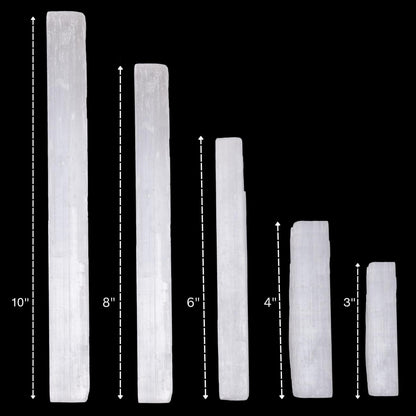 Raw Selenite Sticks, 10", 8", 6", 4", 2.5-3" Selenite Crystal, Selenite Wand, Healing Crystals & Stones, Reiki Healing, Meditation Grid Work