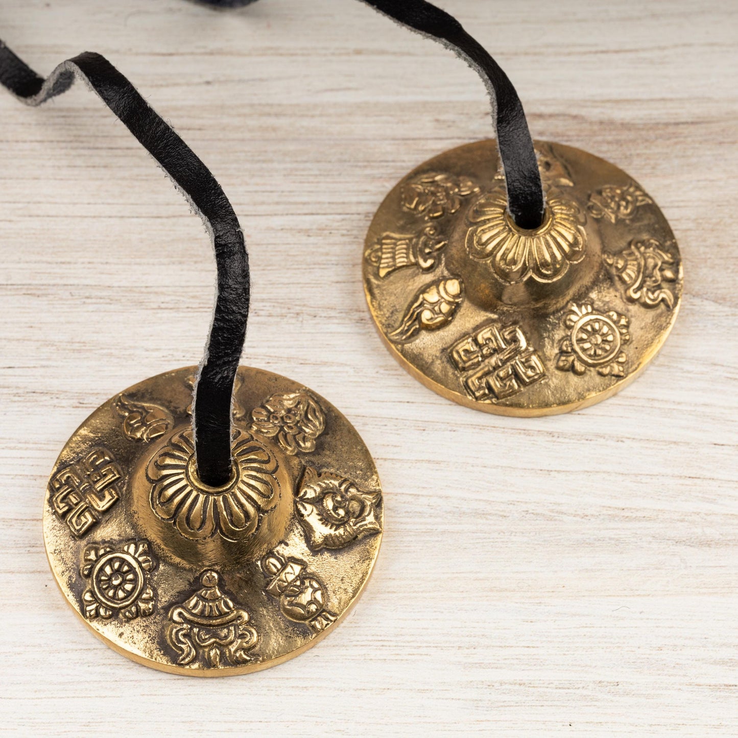 2.3" Tingsha Bell with Red Case, 8 Auspicious Design, Sound Healing Meditation Bell, Altar Bell, Energy Cleansing, Spiritual Healing Gift