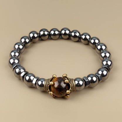 Crown Healing Crystals Bracelet, Bead Bracelets for Women Men, Crystal Jewelry, Natural Gemstone Jewelry, Energy Crystal, Spiritual Bracelet