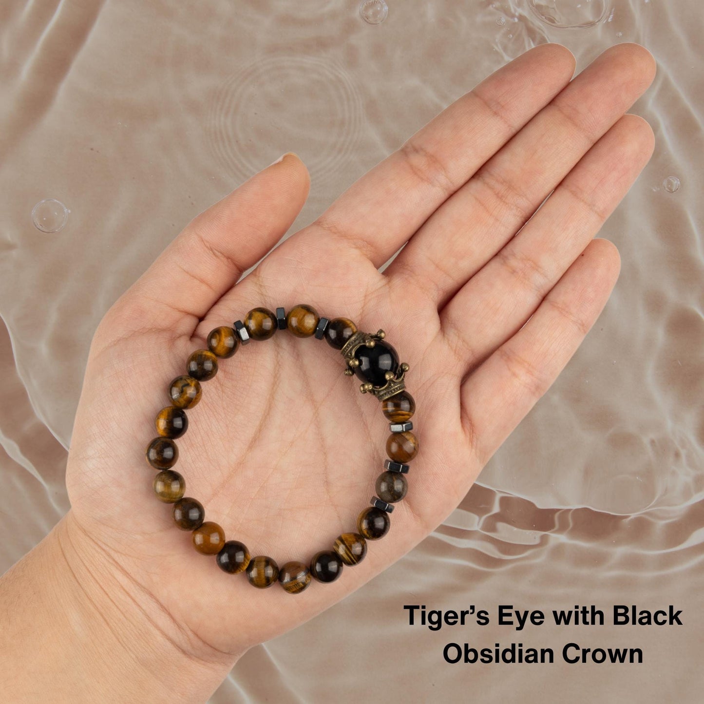 Crown Healing Crystals Bracelet, Bead Bracelets for Women Men, Crystal Jewelry, Natural Gemstone Jewelry, Energy Crystal, Spiritual Bracelet