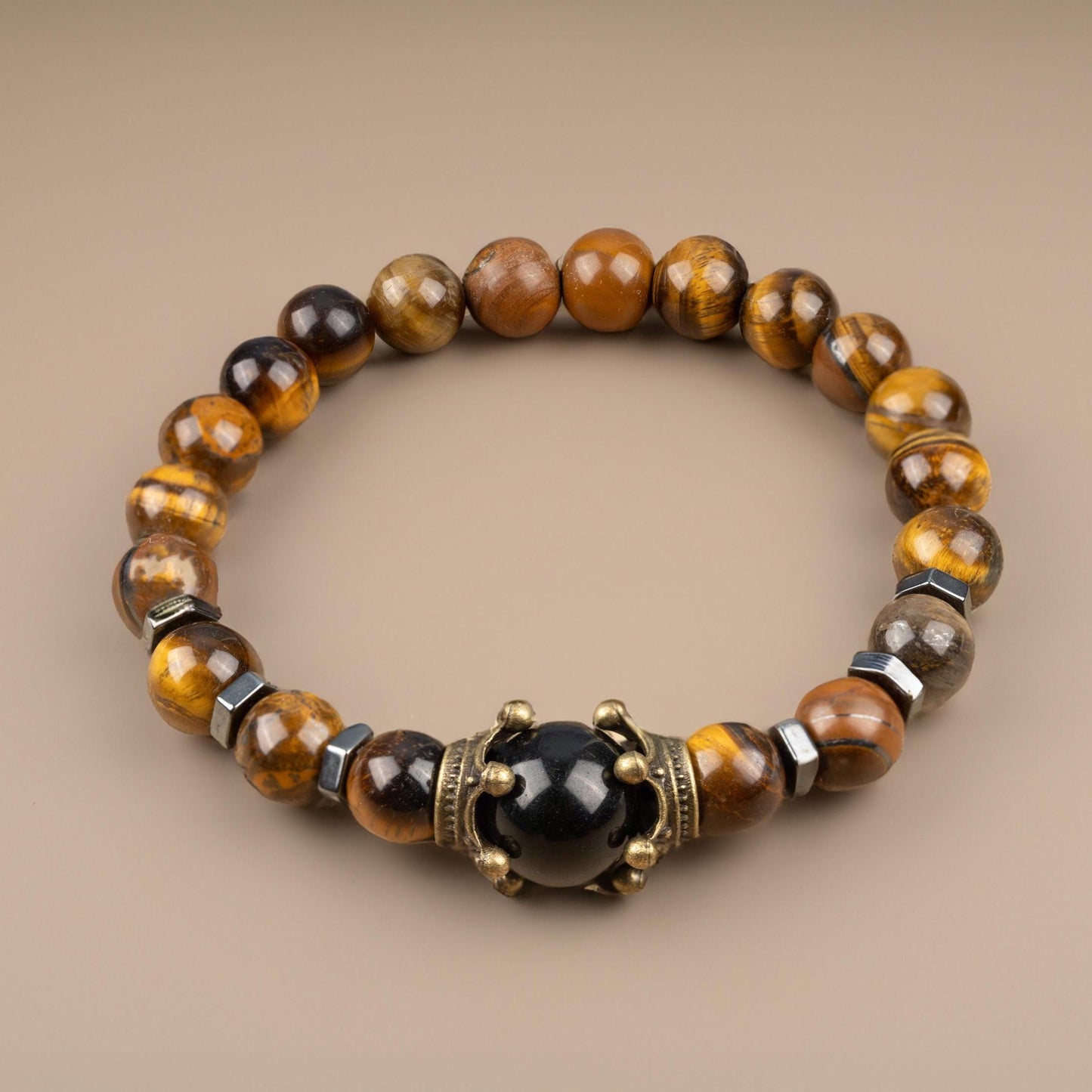 Crown Healing Crystals Bracelet, Bead Bracelets for Women Men, Crystal Jewelry, Natural Gemstone Jewelry, Energy Crystal, Spiritual Bracelet