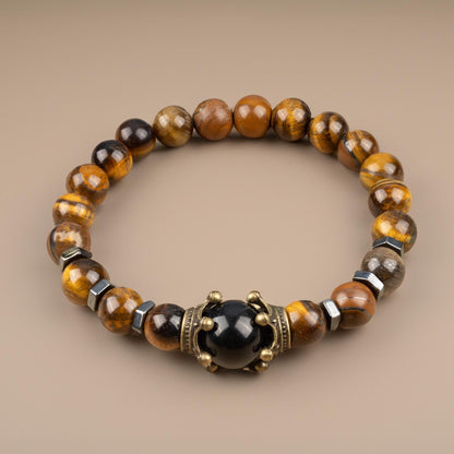 Crown Healing Crystals Bracelet, Bead Bracelets for Women Men, Crystal Jewelry, Natural Gemstone Jewelry, Energy Crystal, Spiritual Bracelet
