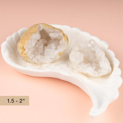 Geode Crystal from Morocco, 1.5-2" Cracked Geode, Natural Quartz Crystal, Druzy Cluster, Crystallized Geode for Home Decor & Meditation