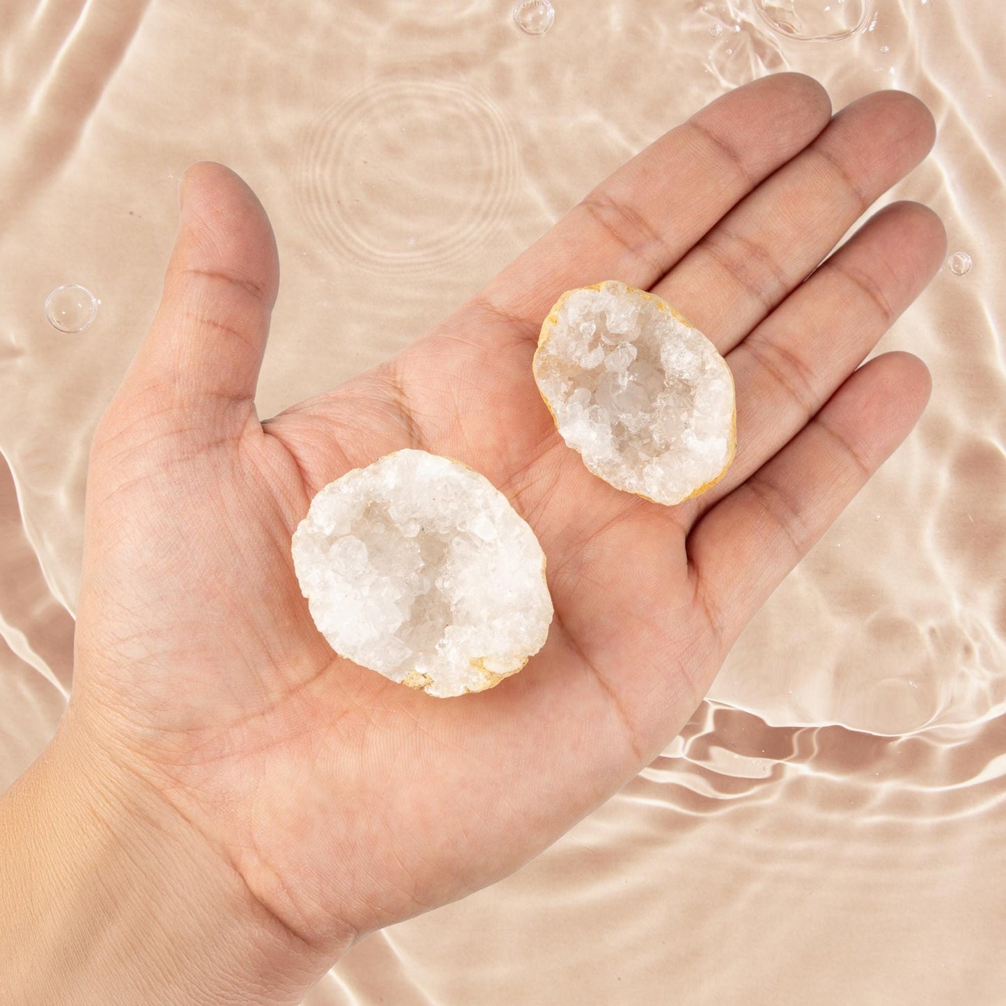 Geode Crystal from Morocco, 1.5-2" Cracked Geode, Natural Quartz Crystal, Druzy Cluster, Crystallized Geode for Home Decor & Meditation