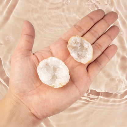 Geode Crystal from Morocco, 1.5-2" Cracked Geode, Natural Quartz Crystal, Druzy Cluster, Crystallized Geode for Home Decor & Meditation