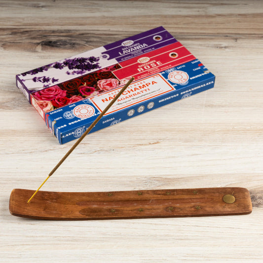 Sun Wooden Incense Stick Ash Catcher, Hand Crafted Incense Holder, Home cleansing, Incense Burner, Spiritual and Meditation Gift, 10"