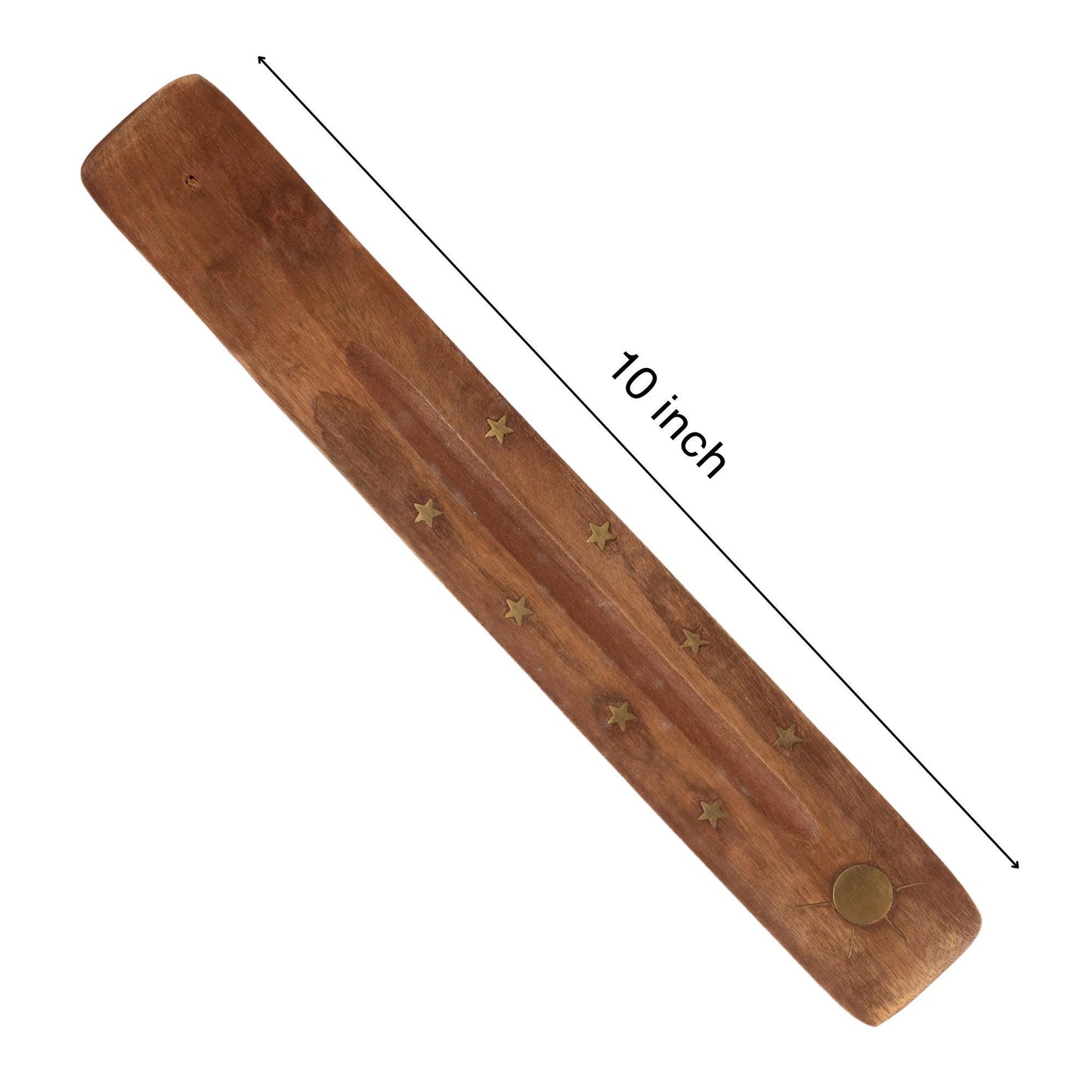 Sun Wooden Incense Stick Ash Catcher, Hand Crafted Incense Holder, Home cleansing, Incense Burner, Spiritual and Meditation Gift, 10"