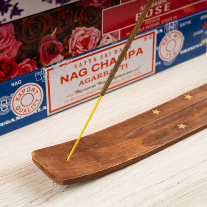 Sun Wooden Incense Stick Ash Catcher, Hand Crafted Incense Holder, Home cleansing, Incense Burner, Spiritual and Meditation Gift, 10"