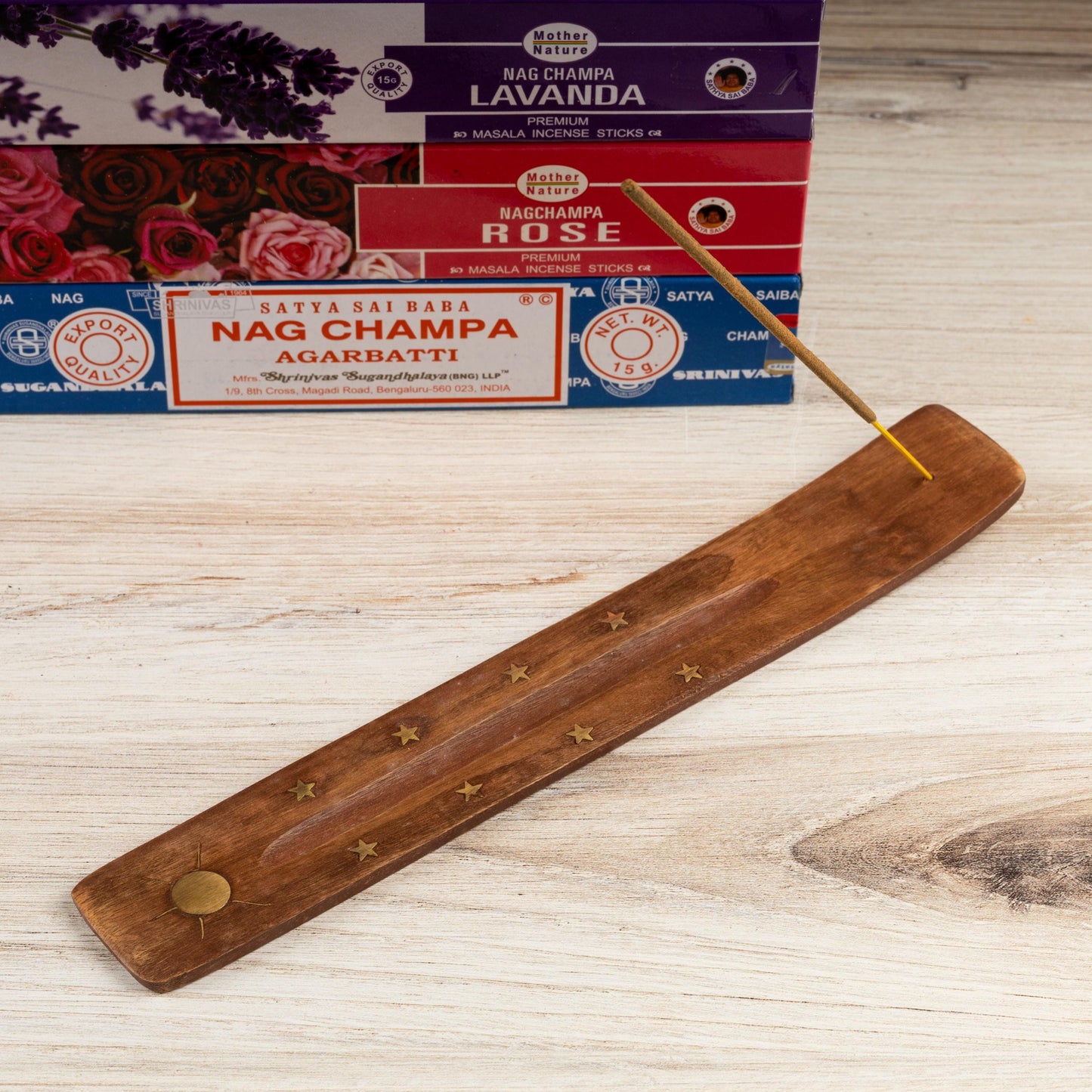 Sun Wooden Incense Stick Ash Catcher, Hand Crafted Incense Holder, Home cleansing, Incense Burner, Spiritual and Meditation Gift, 10"