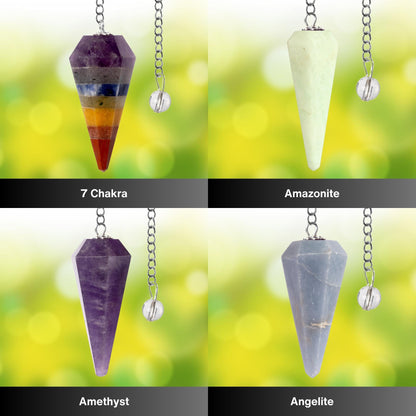 Large Selection of Faceted Pendulum Crystals, Divination Tools, Dowsing Pendulum for Meditation, Reiki, Crystal Grid, Chakra, Energy Healing