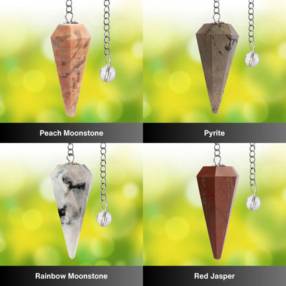 Large Selection of Faceted Pendulum Crystals, Divination Tools, Dowsing Pendulum for Meditation, Reiki, Crystal Grid, Chakra, Energy Healing
