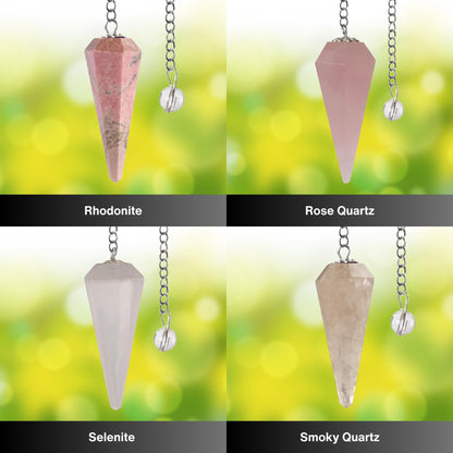 Large Selection of Faceted Pendulum Crystals, Divination Tools, Dowsing Pendulum for Meditation, Reiki, Crystal Grid, Chakra, Energy Healing
