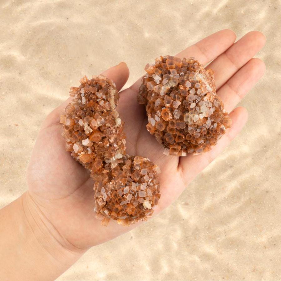 Argonite Star Cluster, Natural Raw Healing Crystals for Grounding, Protection, Meditation, Reiki, Crystal Decor, Chakra Healing, In 4 Sizes