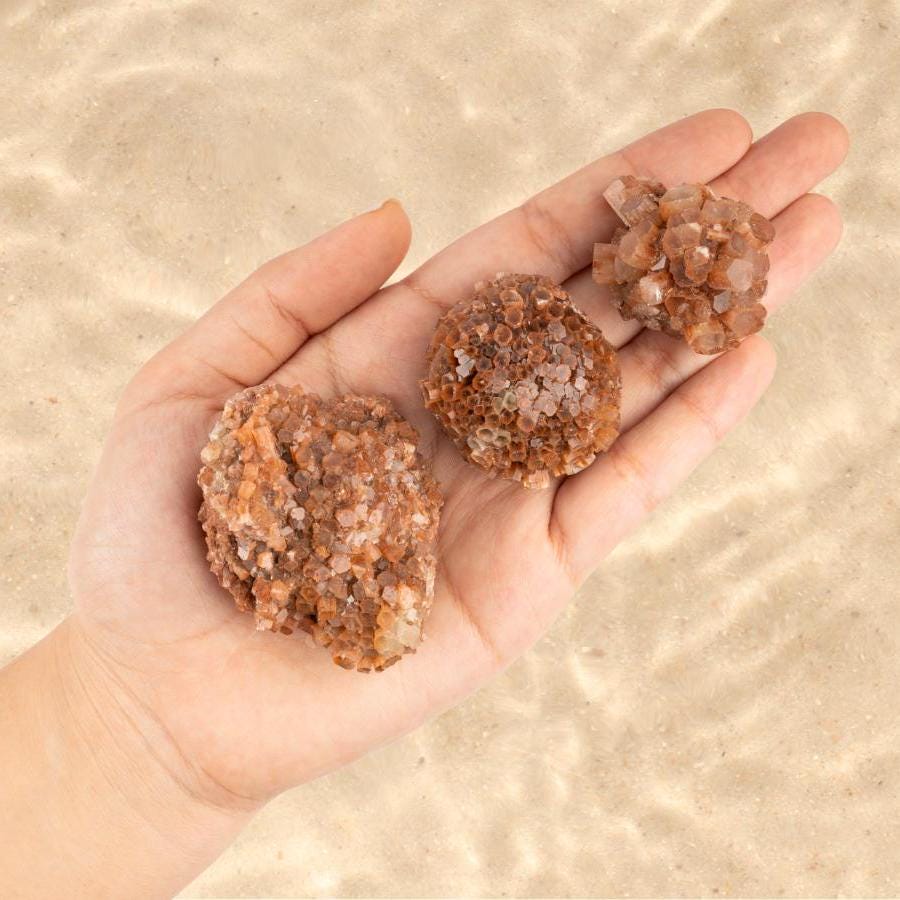 Argonite Star Cluster, Natural Raw Healing Crystals for Grounding, Protection, Meditation, Reiki, Crystal Decor, Chakra Healing, In 4 Sizes