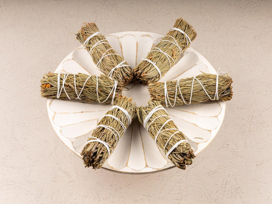 Pine Smudge Stick,  4” Pine Sage Stick Bundle for Cleansing, Energy Healing, Meditation & Reiki, Spiritual Gift, Includes Smudging Guide