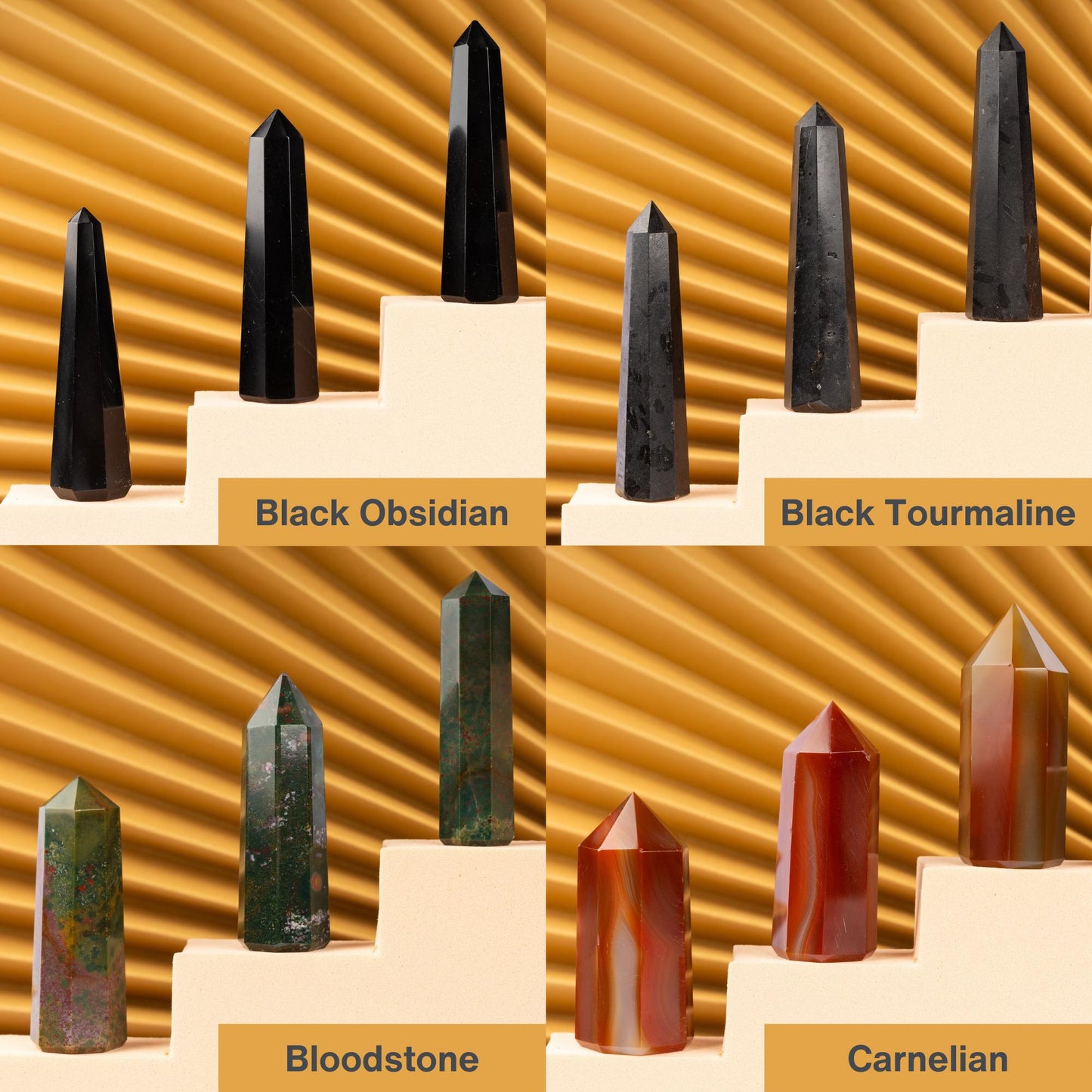 Natural Crystal Towers, Obelisk Point Energy Healing Tower, Polished Crystal Gemstone Point, Spiritual Decor, Large Selection 2.25-3"