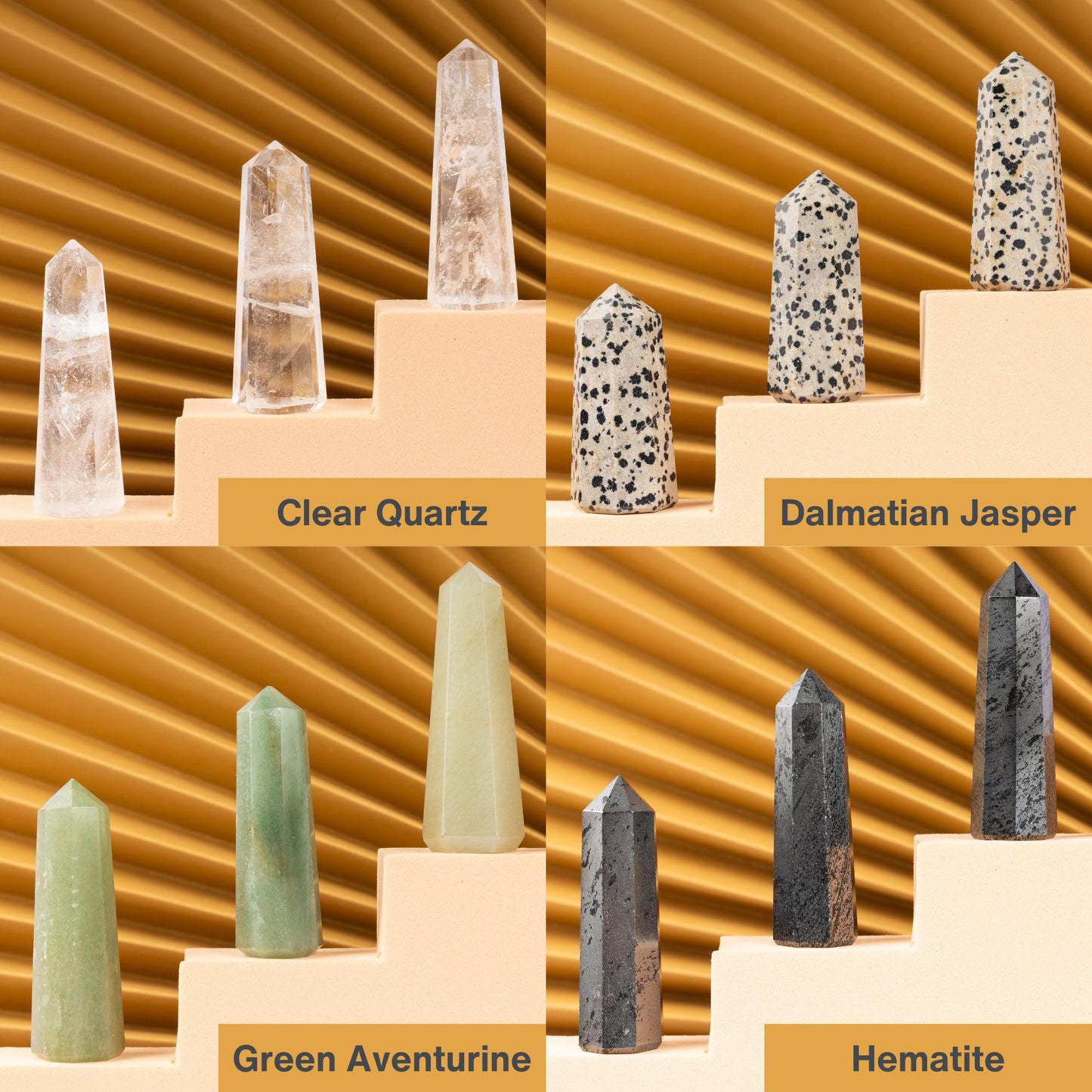 Natural Crystal Towers, Obelisk Point Energy Healing Tower, Polished Crystal Gemstone Point, Spiritual Decor, Large Selection 2.25-3"