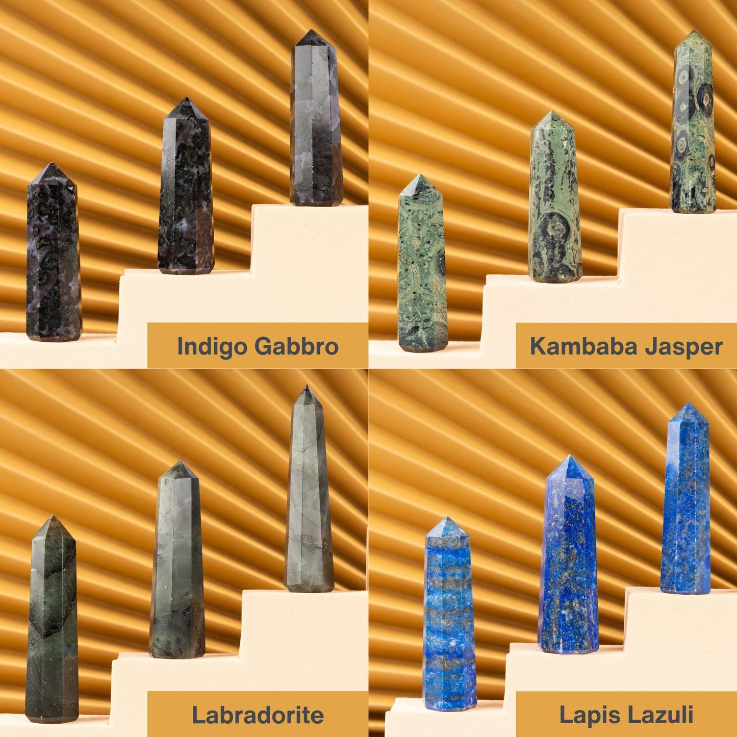 Natural Crystal Towers, Obelisk Point Energy Healing Tower, Polished Crystal Gemstone Point, Spiritual Decor, Large Selection 2.25-3"