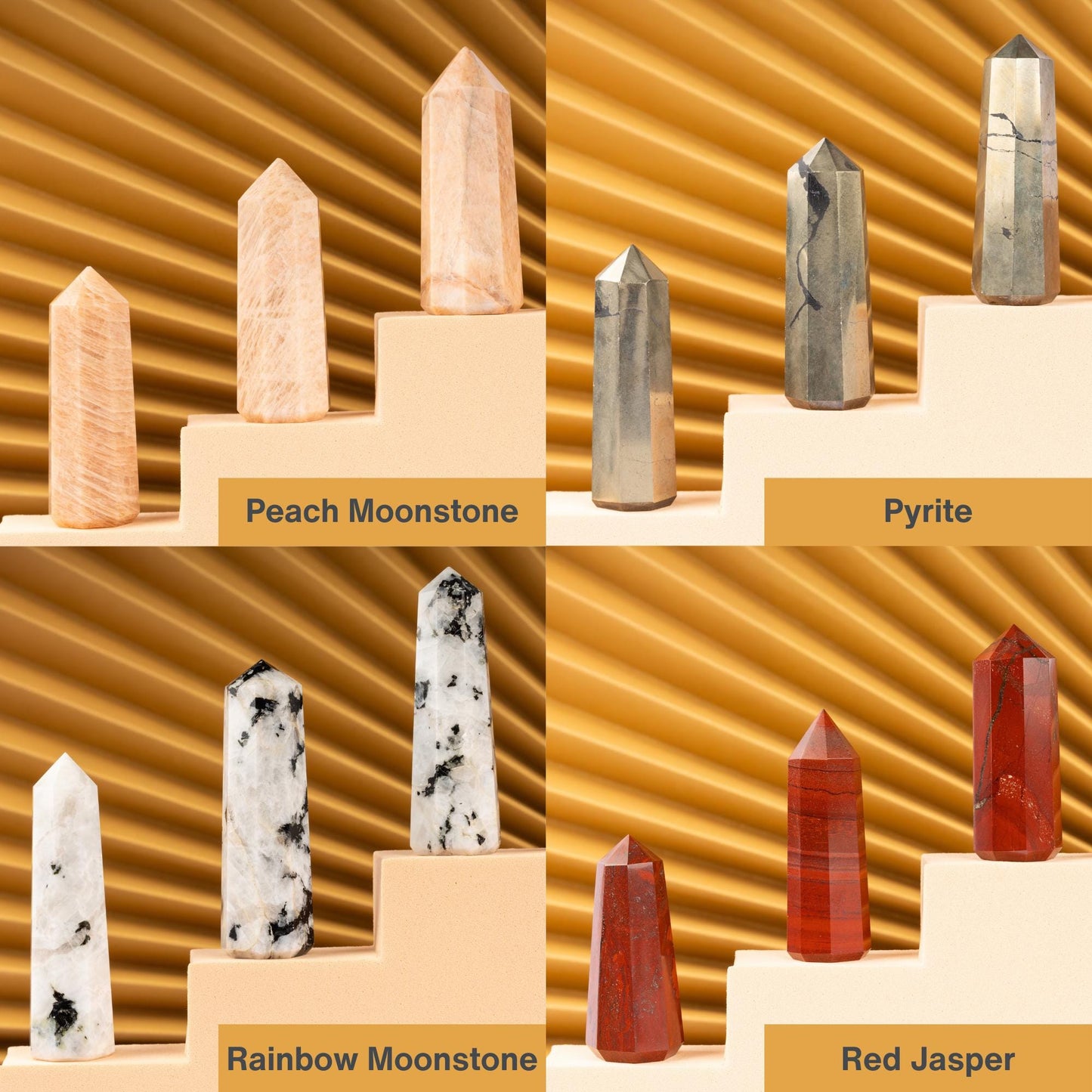 Natural Crystal Towers, Obelisk Point Energy Healing Tower, Polished Crystal Gemstone Point, Spiritual Decor, Large Selection 2.25-3"