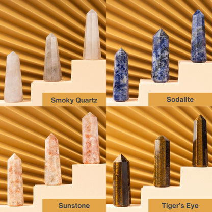 Natural Crystal Towers, Obelisk Point Energy Healing Tower, Polished Crystal Gemstone Point, Spiritual Decor, Large Selection 2.25-3"