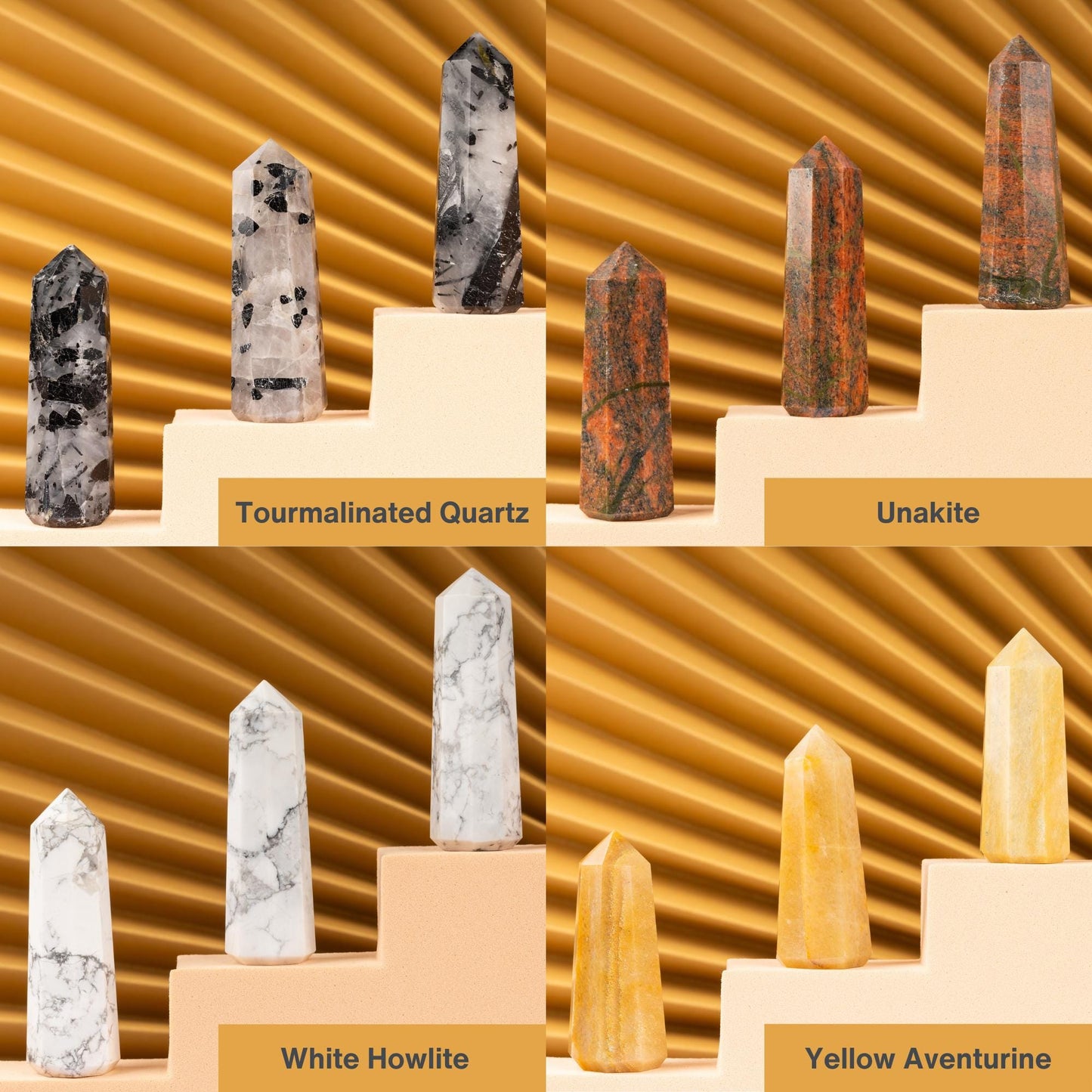 Natural Crystal Towers, Obelisk Point Energy Healing Tower, Polished Crystal Gemstone Point, Spiritual Decor, Large Selection 2.25-3"