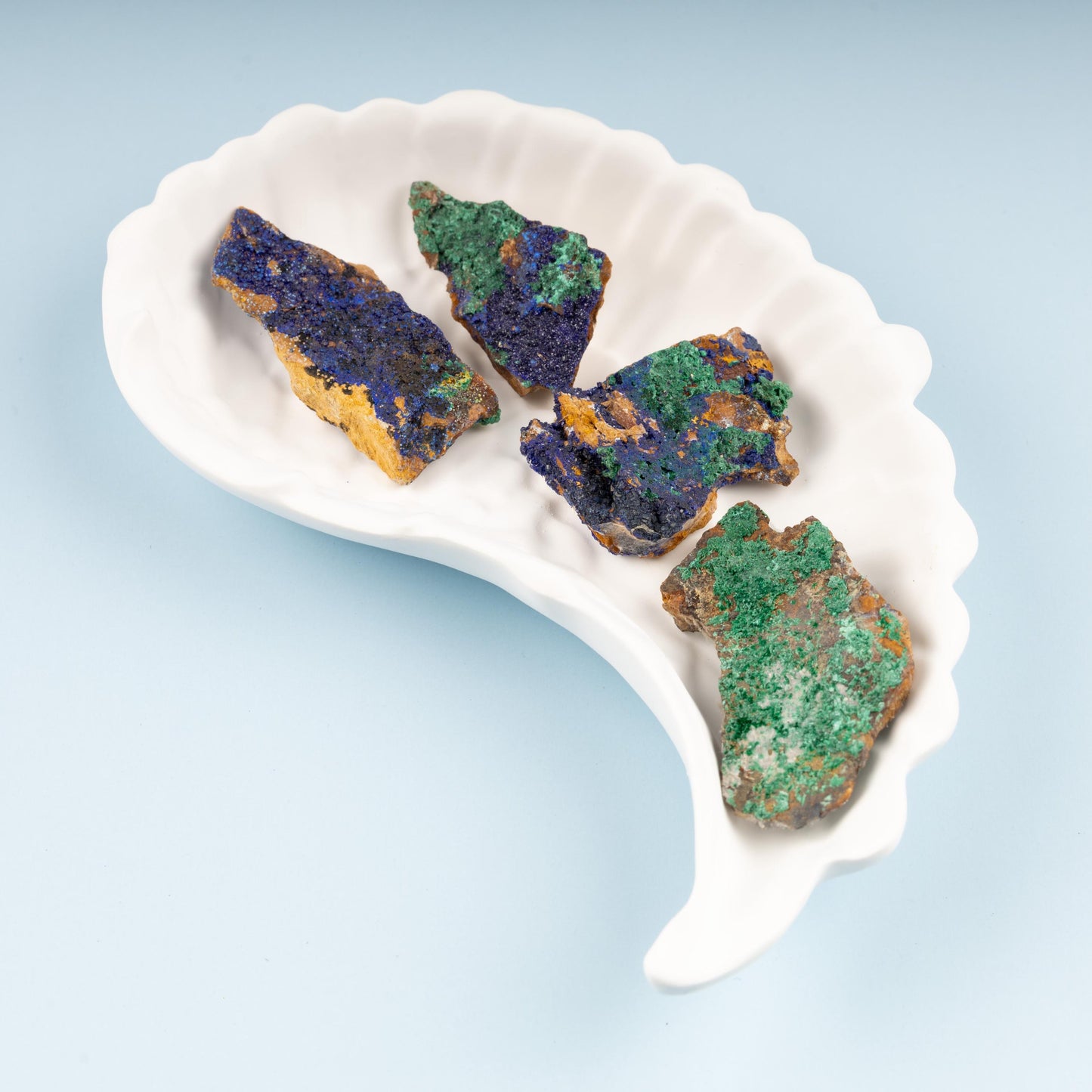 Raw Azurite with Malachite Inclusion, Natural Blue Azurite Gemstone, Healing Crystals for Meditation, Crystal Decor, Chakra Healing, 3 sizes