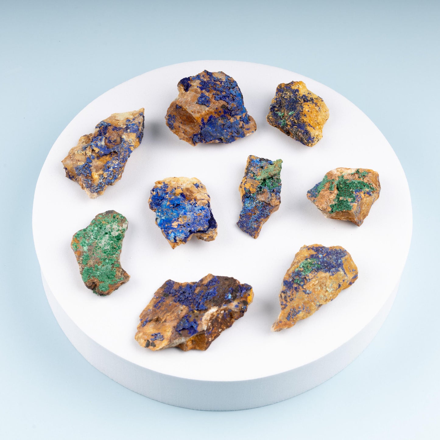 Raw Azurite with Malachite Inclusion, Natural Blue Azurite Gemstone, Healing Crystals for Meditation, Crystal Decor, Chakra Healing, 3 sizes