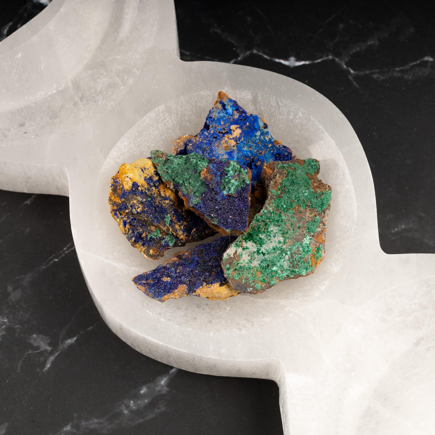 Raw Azurite with Malachite Inclusion, Natural Blue Azurite Gemstone, Healing Crystals for Meditation, Crystal Decor, Chakra Healing, 3 sizes