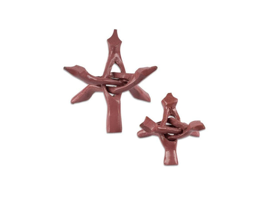 Wish Well Red Clay Wooden Tripod Stand, 4" & 6" Hand-Carved, Ideal for Abalone Shells, Decorative Bowls, Crystal Balls, Sphere, and Geodes