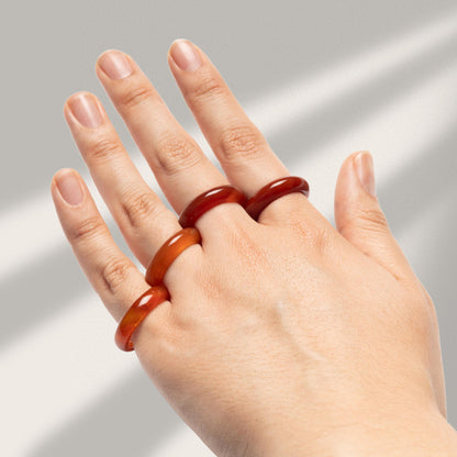 Healing Crystal Rings, Natural Stone Solid Bands, Jewelry Gifts, Energy Crystals, Minimalist Rings, US Sizes 7–10, 18 Natural Crystals