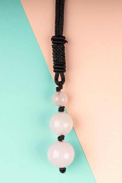 Beaded Crystal Necklace with 26" Adjustable Rope, Natural Crystal Jewelry Gift,  Amethyst, Rose Quartz, Tiger's Eye, Black Obsidian Necklace