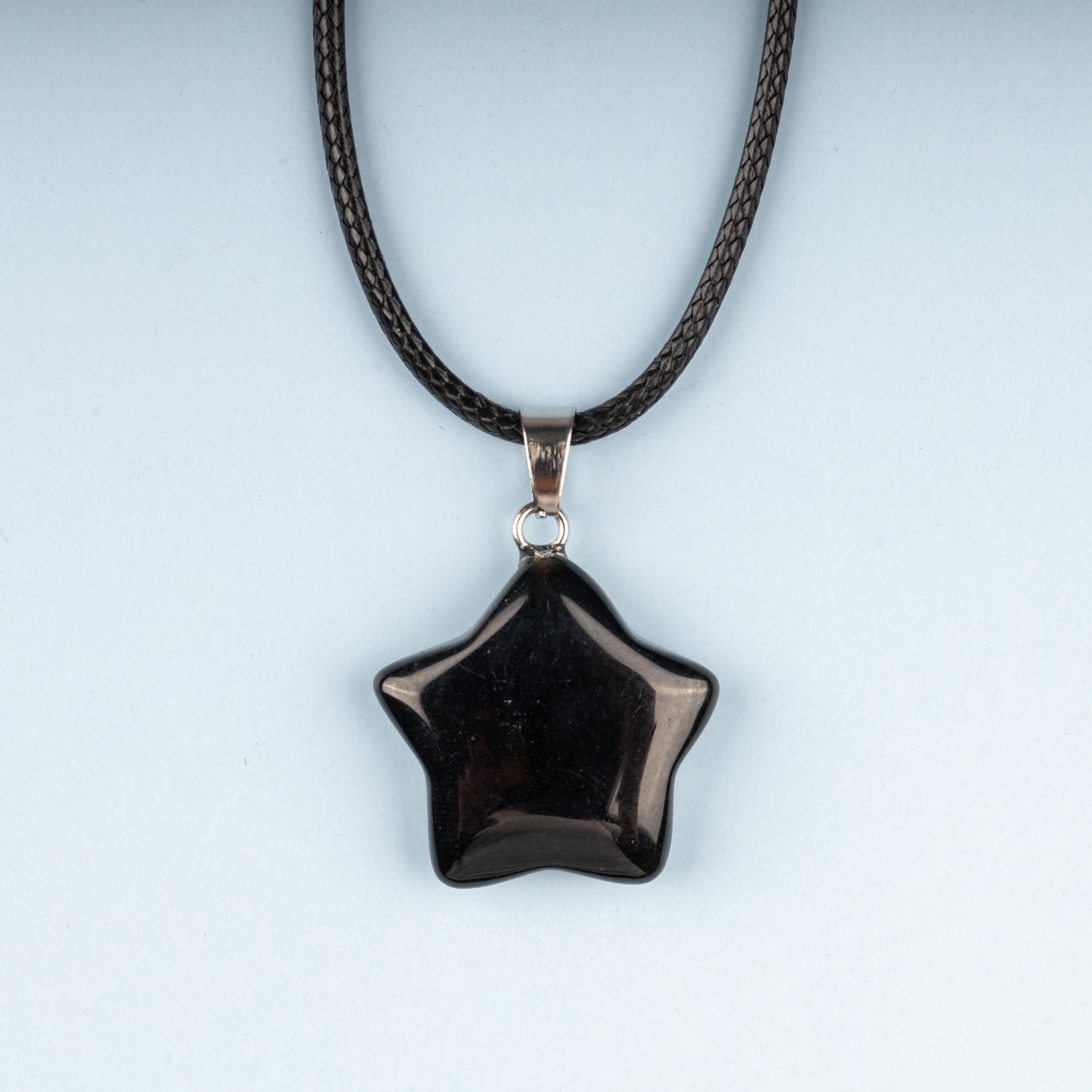 Star Pendant Crystal Necklace with 18" Black Cord, Natural Healing Crystal Jewelry Gift, Amethyst, Rose Quartz, Lapis Lazuli, Red Jasper